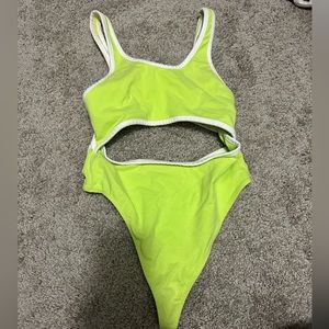 Urban Outfitters, size small, like green body suit with mesh back